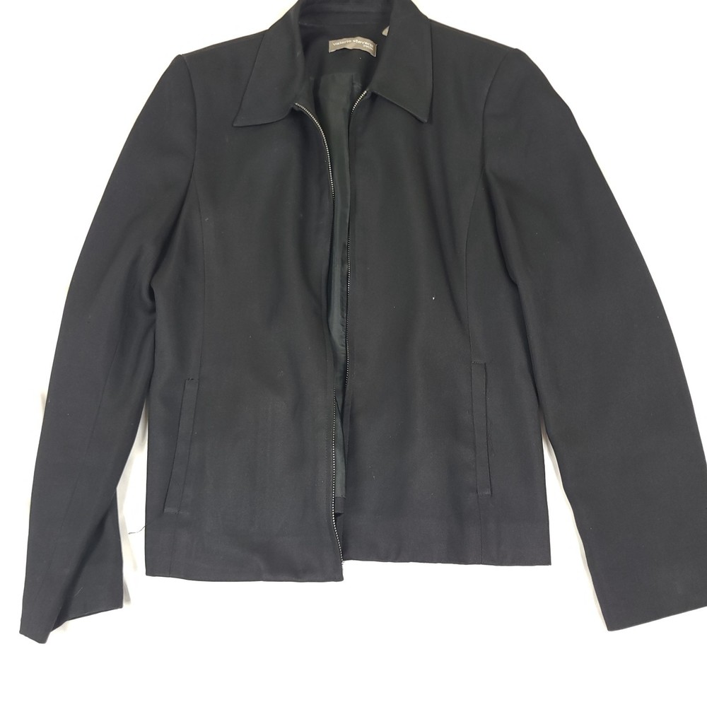 Valerie Stevens Jacket Black Sz 4 Petite